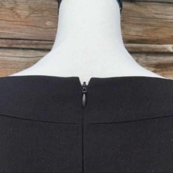 Tahari ~ Black Neckline Detailed Dress ~ Size 6P - Picture 4 of 5